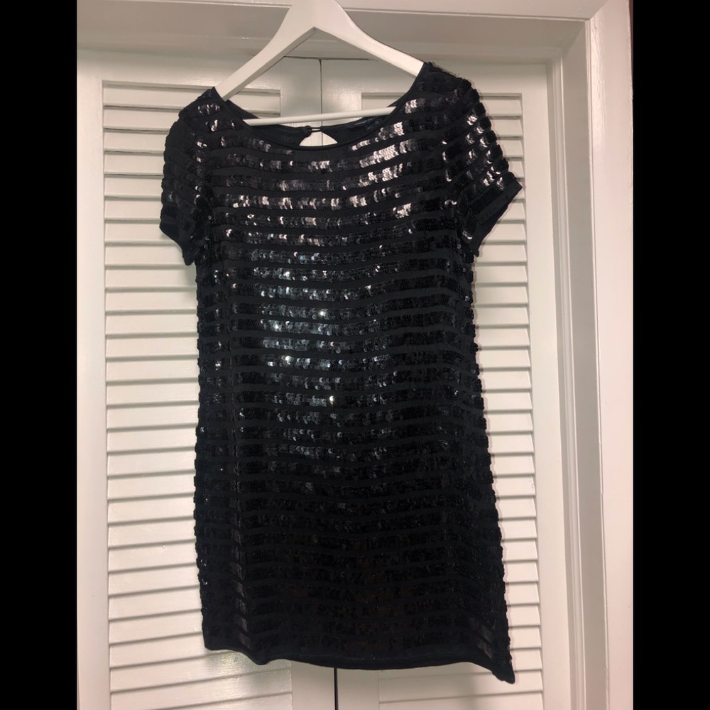 French Connection Black Sequin Dress